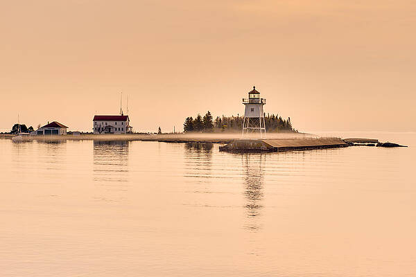 Lighthouse in Misty Morning Wall Art