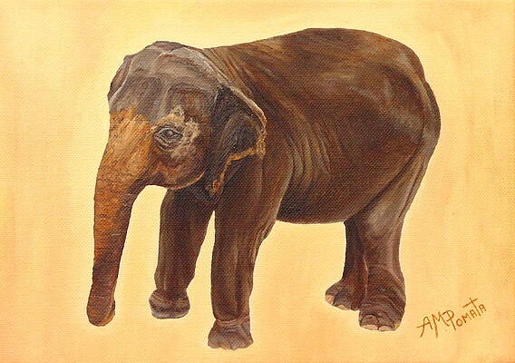 Nature Painting - Elephant by Angeles M Pomata