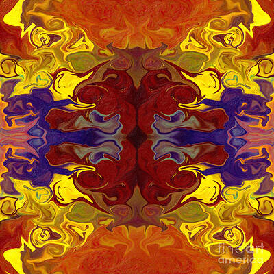 Red Painting - Embracing Transition Abstract Healing Artwork by Omaste Witkowski
