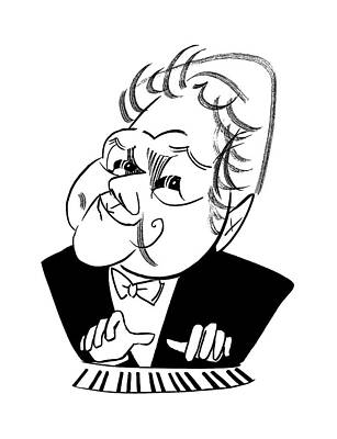 Whimsical Wall Art featuring the drawing Emmanuel Ax by Tom Bachtell