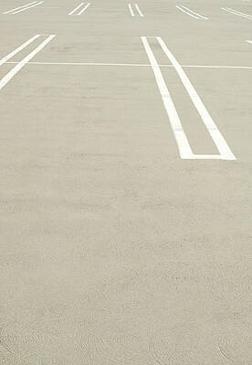 Wall Art featuring the photograph Empty Parking Lot Spaces by Pete Starman