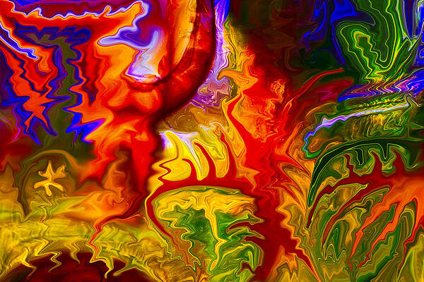 Red Painting - Enchanted Forest Fire by Omaste Witkowski