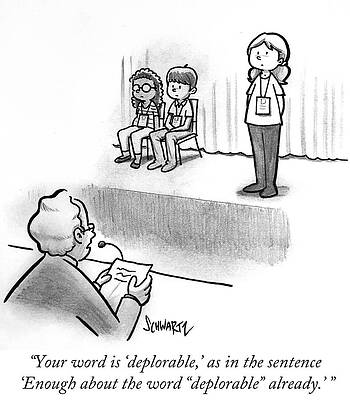 Bee Wall Art featuring the drawing Enough About The Word Deplorable by Benjamin Schwartz