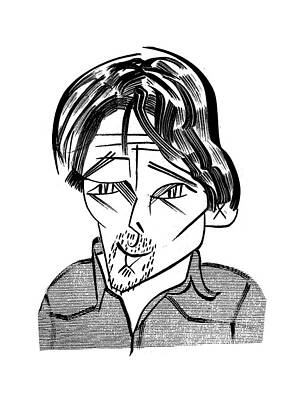 Minimalist Wall Art featuring the drawing Ethan Hawke by Tom Bachtell