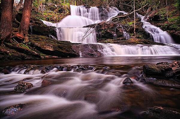 Wall Art featuring the photograph Ethereal Flow Garwin Falls Milford NH by Jeff Sinon