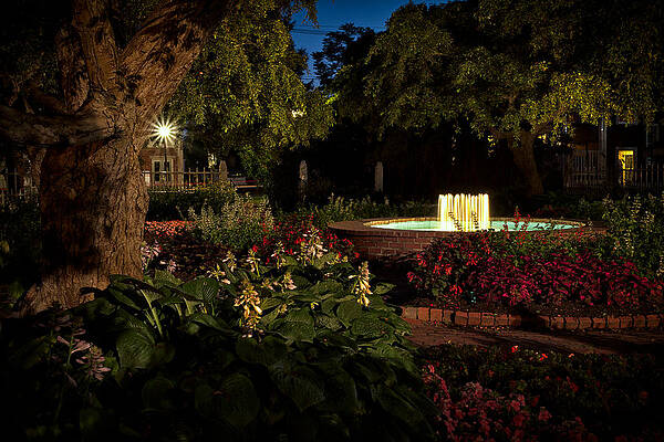 Evening In The Garden Prescott Park Gardens At Night by Jeff Sinon