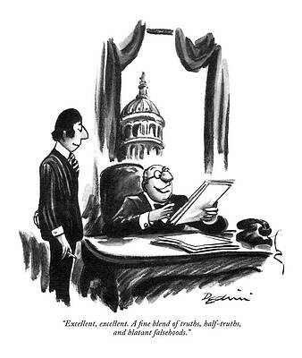 Spin Wall Art featuring the drawing Excellent, Excellent. A ?ne Blend Of Truths by Eldon Dedini