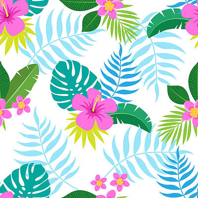 Wall Art featuring the digital art Exotic Seamless Colorful Pattern With by Ekaterina Bedoeva