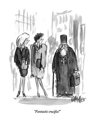 Fashion Drawing - Fantastic Crucifix by Warren Miller