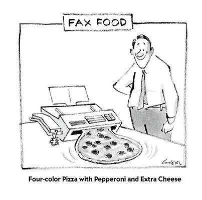 Fast Drawing - Fax Food
'four-color Pizza With Pepperoni by Lee Lorenz