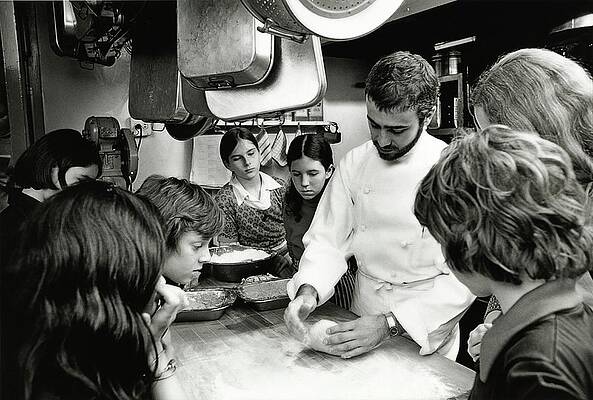 Chef Teaching Students in Kitchen Photograph