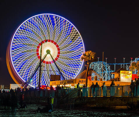 Blue Photograph - Ferris Wheel by David Hart