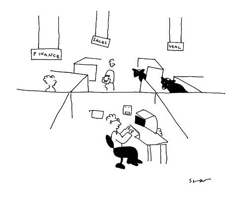 Office with Unexpected Veal Department Wall Art