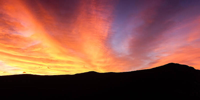 Sky Wall Art featuring the photograph Fire Over The Ridge Sunrise In Crawford Notch NH by Jeff Sinon