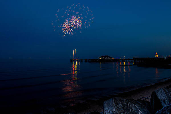 Sky Photograph - Fireworks At Clacton by Andrew Lalchan