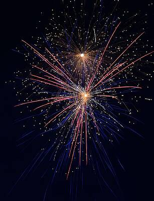 Blue Photograph - Fireworks by David Hart