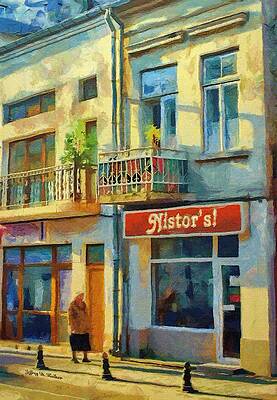 Wall Art featuring the painting First Customer Of The Day by Jeffrey Kolker