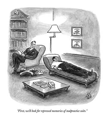 Memory Wall Art featuring the drawing First, We'll Look For Repressed Memories by Frank Cotham