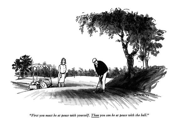 Peace Drawing - First You Must Be At Peace With Yourself by Charles Saxon