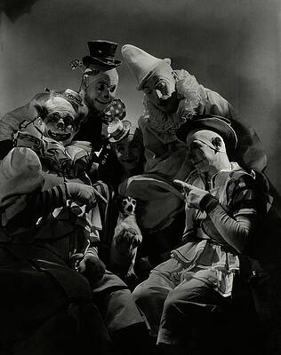 Wall Art featuring the photograph Five Circus Clowns by Lusha Nelson