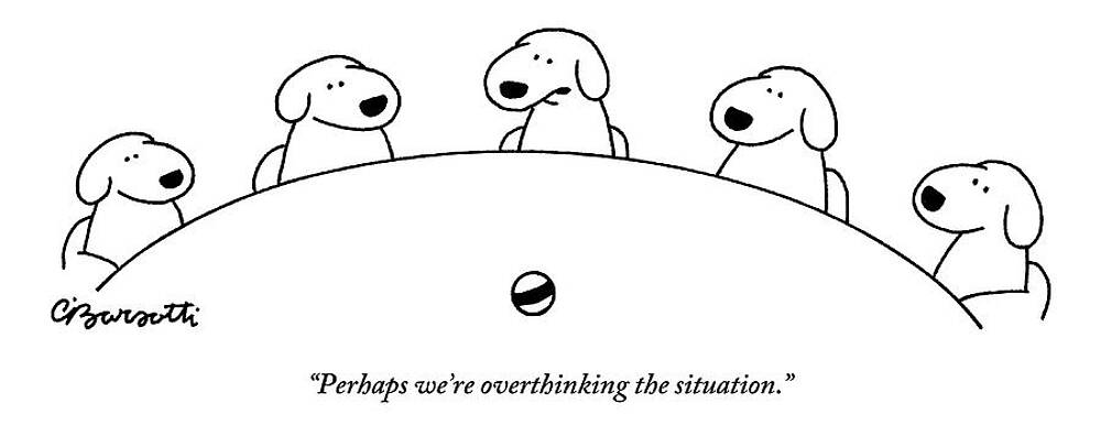 Dogs Contemplating a Ball Wall Art