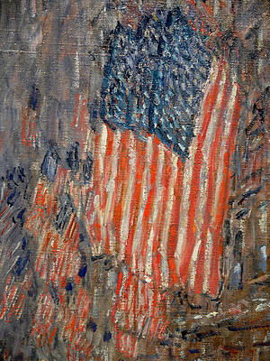 Abstract American Flag Depiction Painting
