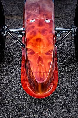 Wall Art featuring the photograph Flaming Skull Nose Art by Jeff Sinon