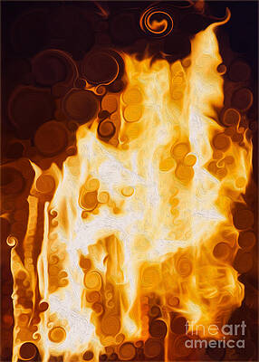 Wall Art featuring the painting Flaming Waters by Omaste Witkowski