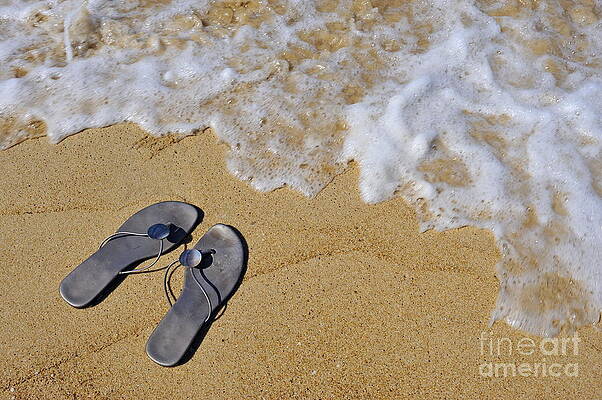 Beach Wall Art featuring the photograph Flip-flop On Beach by Sami Sarkis Photography