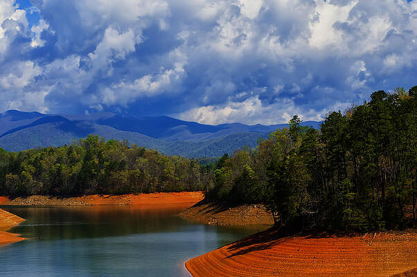 Dramatic Mountain Lakeside View Wall Art