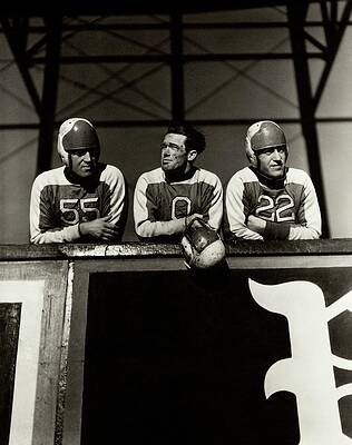 Three Football Players in Action Wall Art