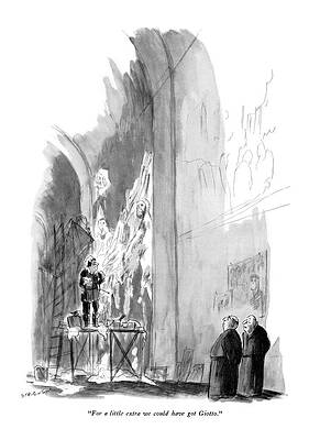 Europe Drawing - For A Little Extra We Could Have Got Giotto by James Stevenson