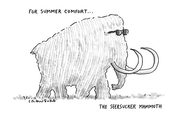 Fashion Drawing - For Summer Comfort...the Seersucker Mammoth: by Michael Crawford