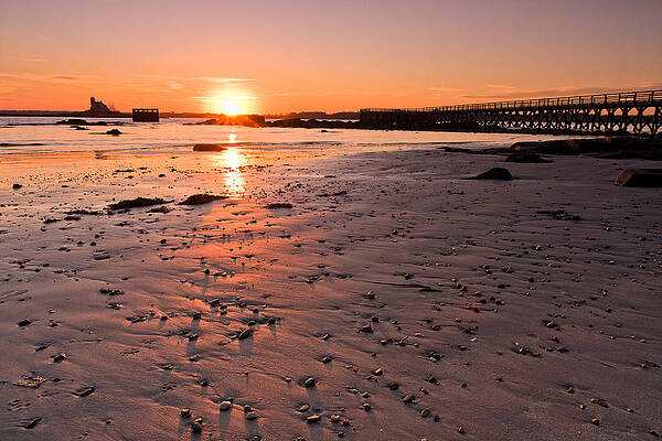 Maine Wall Art featuring the photograph Fort Foster Sunset by Jeff Sinon