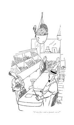 Meat Drawing - Forty-?ve Cents A Pound - As Is by George Price