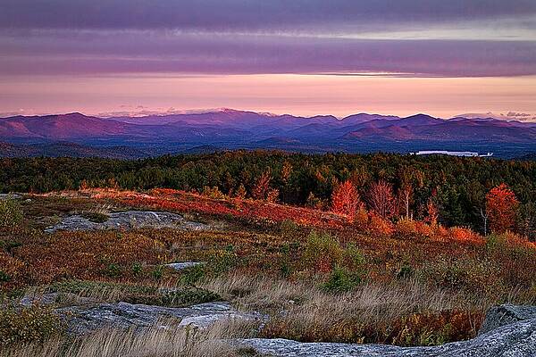 Wall Art featuring the photograph Foss Mountain Sunrise Eaton NH by Jeff Sinon