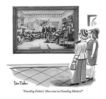 Founding Fathers Cartoon Critique Wall Art