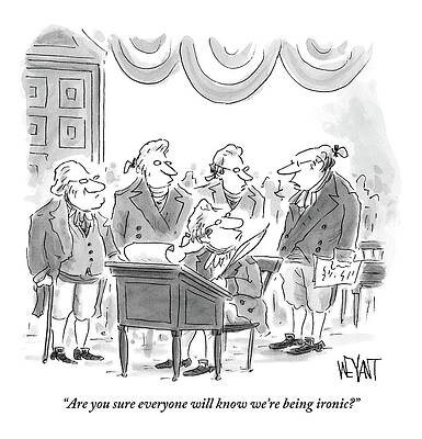 Founding Fathers Meeting Humor Drawing
