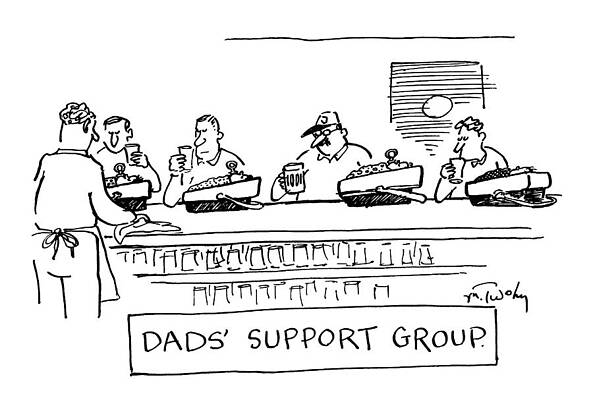 Dad Drawing - Four Men Sitting At A Bar by Mike Twohy