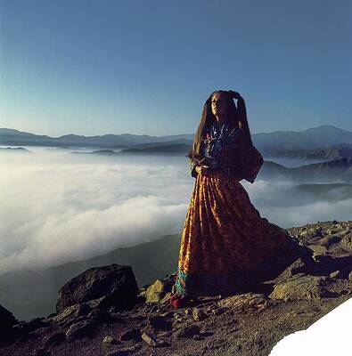 Mountain Photograph - Francoise Rubartelli Wearing A Wool Dress by John Cowan