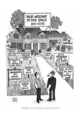 Pipe Wall Art featuring the drawing Frankly, We're Just Keeping Our Heads Above Water by Joseph Farris