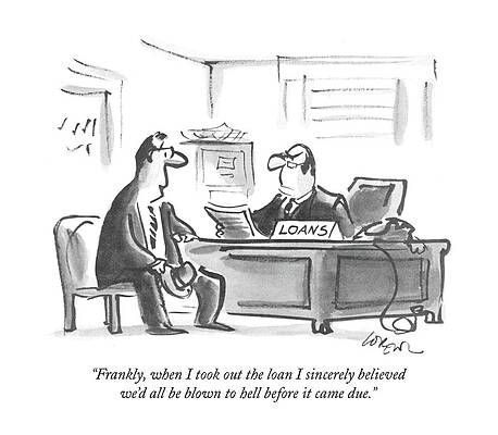 Comical Loan Officer Encounter Drawing