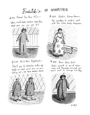 4 Wall Art featuring the drawing Frederick's Of Winnipeg by Roz Chast