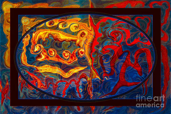 Wall Art featuring the painting Friendship And Love Abstract Healing Art by Omaste Witkowski