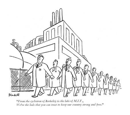 Scientists Marching at Laboratory Drawing