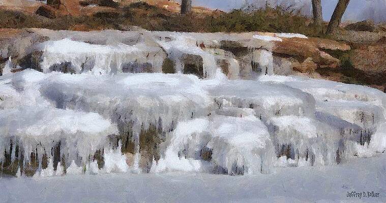 Wall Art featuring the painting Frozen Falls by Jeffrey Kolker