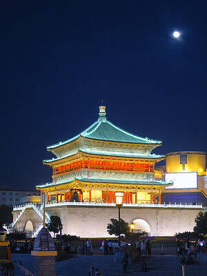 Color Wall Art featuring the photograph Xian Bell Tower by Rick Locke - Out of the Corner of My Eye