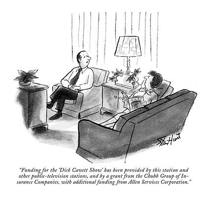 Sitting Drawing - Funding For The 'dick Cavett Show' by Stan Hunt