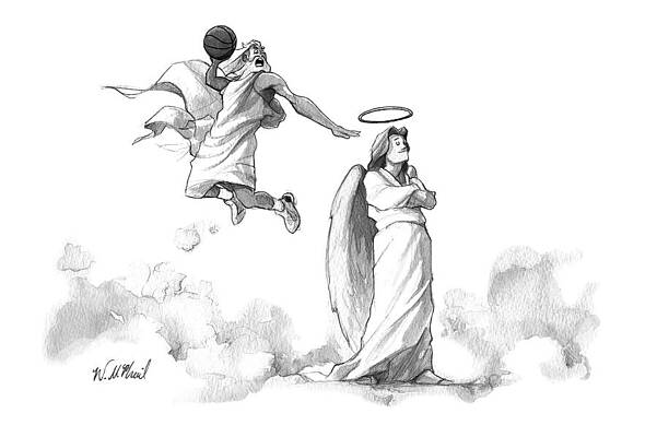 Basketball Angel and Player Wall Art