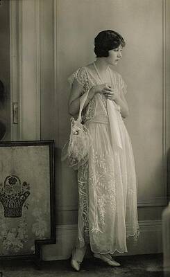 Lace Wall Art featuring the photograph Genevieve Tobin Wearing A Lace Dress by Edward Steichen